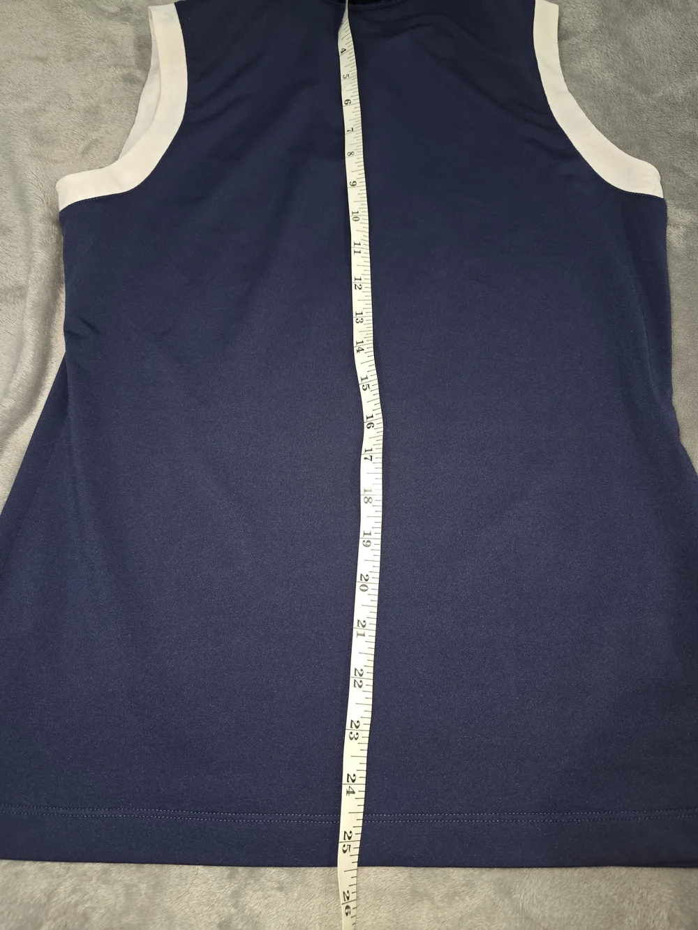 Nike Women’s Navy Sleeveless Golf Polo Tank with White Trim